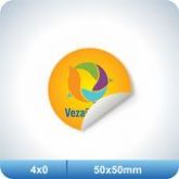 1000 Adesivos Redondo - 50x50mm Off Set - 80g - 4x0 Meio Cort